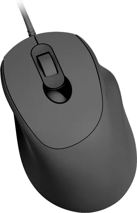 Rexsun Kabelmaus – 4 Tasten, einstellbare DPI 1000/1200/1600, leises Klicken, ergonomisches Design, USB-Anschluss, kompatibel mit Windows & Mac, Schwarz, V2