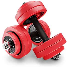 Sportstech Hantel AH300 2in1 Set Kurzhanteln 30 kg abnehmbare Silikonüberzüge schwarz|grau|rot