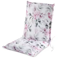 Eurofirany Stuhlkissen Sitzkissen 45x90 cm weiß-rosa Blumen Garten Kissen