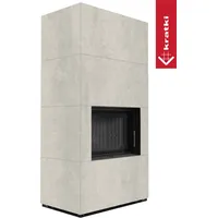 Kratki Floki Box Ø160 Quarzsinter Naturali Pietra di Savoia Perla Bocciardata Schwarz