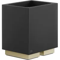 GESSI Rettangolo Accessoires Glashalter Standversion, Becher schwarz, 20832727, Farbe: Messing gebürstet