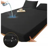 Wasserdichtes Spannbettlaken 90x200, Schwarz, Wasserdichter Matratzenschoner