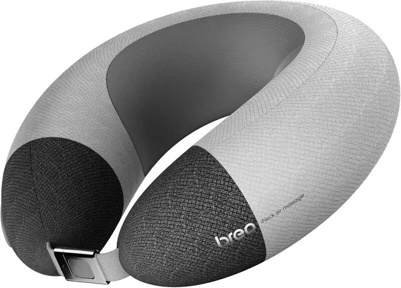 Breo iNeck Air 2 Massagekissen, Shiatsu U-förmiger Nackenmassagegerät mit Heizfunktion & Tiefengewebsentspannung für Flugzeug, Auto, Reisen, Büro, Zuhause
