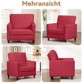 COMHOMA Relaxsessel Leinenbezug 70 x 90 x 80 cm Rot
