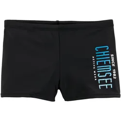 Boxer-Badehose CHIEMSEE, Kinder, Gr. 146/152, N-Gr, schwarz, Polyamid, Badehosen, mit Logodruck