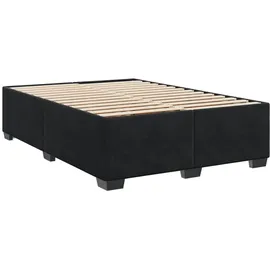 vidaXL Boxspringbett mit Matratze Schwarz 140x200 cm Samt