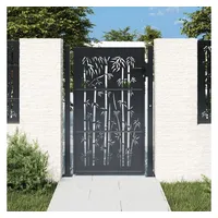 vidaXL Gartentor Anthrazit 105x130 cm Stahl Bambus-Design