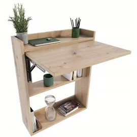matkam Schreibtisch, H85 x B70 x T20 cm, Multifunktionales Wandregal aus hochwertigem Laminat, ideal für kleine Räume (Artisan Eiche)