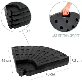 Aktive 62197 - 4-teiliger Sonnenschirmhalter aus Kunststoff, 48x48x7,5 cm