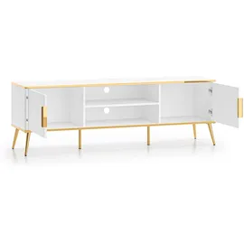 Feldmann-Wohnen Viterbo Lowboard 160x40x53cm Weiß/Gold Holz
