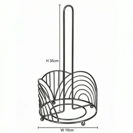 Ambiente Haus Küchenrollenständer in schwarz (H) 35cm | Gr.: onesize