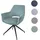 Mendler Esszimmerstuhl HWC-M53 Stoff grau-blau