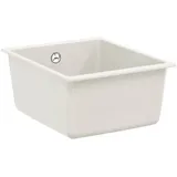 vidaXL Waschbecken rechts Einbauart Quarz Weiß 370 x 460 mm