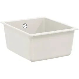 vidaXL Waschbecken rechts Einbauart Quarz Weiß 370 x 460 mm