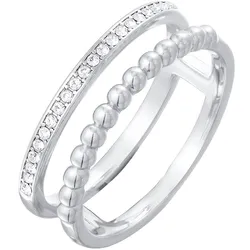 Elli 2-reihig Kristalle Farbe Silber für Damen Ringe   