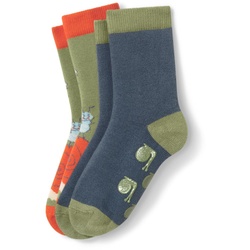 Tchibo - 2 Paar Kinder-Antirutsch-Socken - Herren - Gr. 31-34 - dunkelblau/jacquard