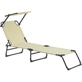 [casa.pro]® Sonnenliege 190cm mit Sonnendach Gartenliege Strandliege Sunlounger