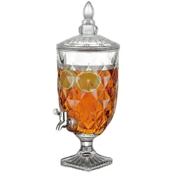 5 Liter Gestränkespender aus Glas mit Deckel Wasserdicht mit Zapfhahn Retro design Säfte Cocktails Events Party