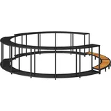 vidaXL Whirlpool-Umrandung mit Stauraum Holztreppe Schwarz Poly Rattan