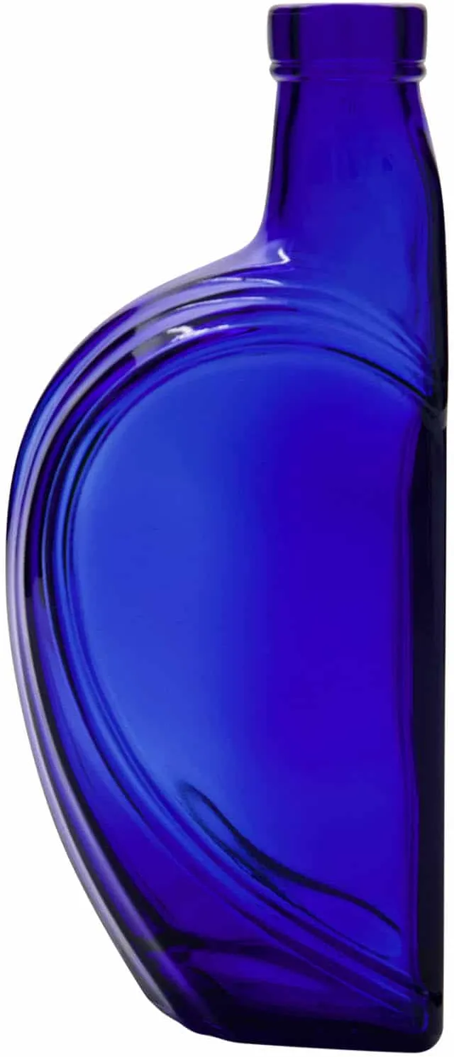 375 ml Bottiglia di vetro 'Dolci cuori', rettangolare, blu reale, imboccatura: f...