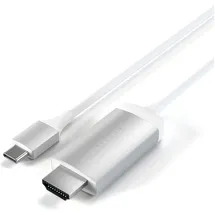 Satechi HDMI Anschlusskabel HDMI-A Stecker USB-C Stecker 1,8 m Silber