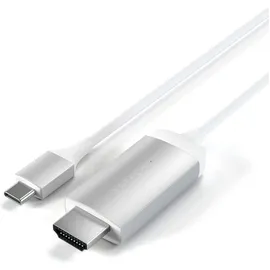 Satechi HDMI Anschlusskabel HDMI-A Stecker USB-C Stecker 1,8 m Silber