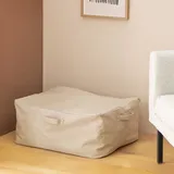 Navaris XL Aufbewahrungstasche faltbar - Aufbewahrung für Bettdecken Bettwäsche Kleidung - Aufbewahrungsbox Stoff Tasche mit Reißverschluss - beige