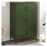 vidaXL Highboard Olivgrün 68x39x113 cm Stahl
