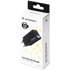 wozinsky 65W GaN-Ladegerät mit USB-Anschlüssen, USB C unterstützt QC 3.0 PD schwarz (WWCG01) - Schwarz