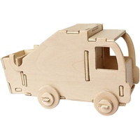 Peter Bausch GmbH & Co. KG Pebaro 851/7 Holzbausatz Müllwagen, 21 Teile, Holzkonstruktion zum zusammenstecken,