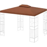 WASSERDICHT Ersatzdach 3x4m Dach 340g für Pavillon Kaminabzug Pavillondach PVC (Braun #44)