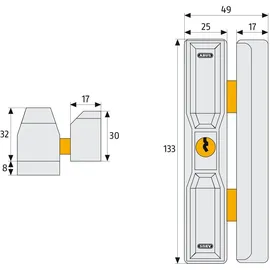 ABUS Dachfenster-Zusatzsicherung DF88 AL0125