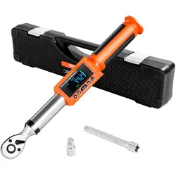 VEVOR digitaler Drehmomentschlüssel Set mit 3/8 Zoll Antrieb (6,7–135 Nm) 72 Zähne ±2 % präziser elektronischer Drehmomentschlüssel mit voreingestelltem Wert & LED-Benachrichtigung Autoreparatur