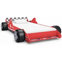 vidaXL Kinderbett Rennwagen 90 x 200 cm Holz rot