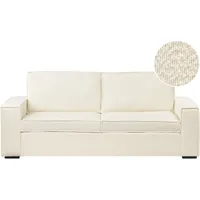 Beliani Schlafsofa 3-sitzer Vuokatti Bouclé Cremeweiß