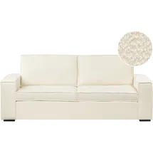 Beliani Schlafsofa 3-sitzer Vuokatti Bouclé Cremeweiß