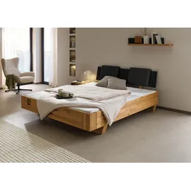 MASSIVMOEBEL24.DE Bett KITZBÜHEL 180 x 200 cm Wildeiche massiv natur geölt/grau