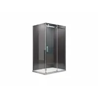 Buylando Ela Eck-Duschkabine mit Schiebetür 120 x 195 cm weiß Glas, inkl. Duschtasse
