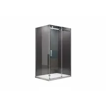 Buylando Ela Eck-Duschkabine mit Schiebetür 120 x 195 cm weiß Glas, inkl. Duschtasse
