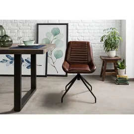 Massivmoebel24 Esszimmerstuhl Echtleder braun