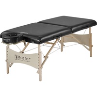 Master Massage 71cm Balboa Mobil Massageliege Klappbar Massagebett Massagebank Kosmetikliege Portable Beauty Bed Table Naturholzfüße Tragetasche-Schwarz Glanz