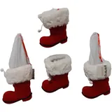 4er Set Nikolausstiefel – Eine süße Kleinigkeit Rot, Nikolaus, zum Füllen, Gesch