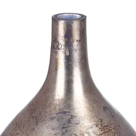 Gilde Vase Peso grau antikfinish matt Blumenmotiv Höhe 56 cm Dekoration Wohnaccessoire Geschenkidee Inneneinrichtung