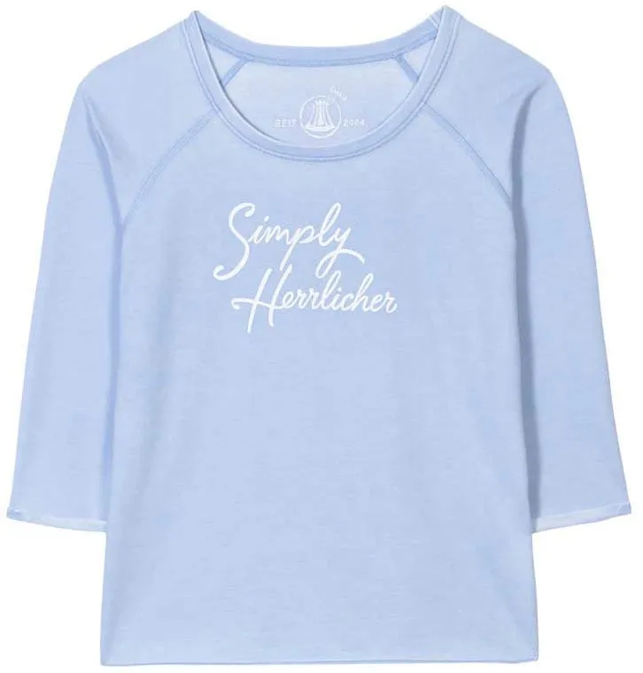 Herrlicher Sweater »ANGELIKA«, mit Logo-Statement Stickerei "Simply Herrlicher" Herrlicher light blue 442 S (36)