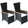 vidaXL Polyrattan Garten-Essgruppe 7-tlg. schwarz 3070769