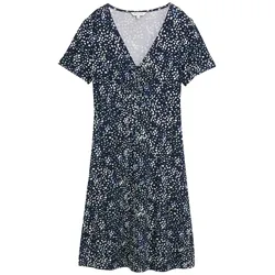 TOM TAILOR Damen Kleid mit Raffungen, grün, Gemustert, Gr. 38