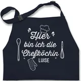 Kinderschürze Schürze Kinder Jungen Mädchen - Kochschürze - Hier bin ich die Chefköchin mit Name - 7-14 Jahre - Navy Blau - kochschürzen personalisierte junge 10 personalisieren kleinkind - 7-13 Jahre