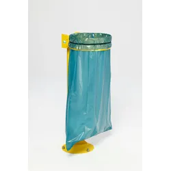 PROREGAL Standhalter mit Gummiband | ohne Deckel | HxBxT 105x37x46,5cm | Stahl | Gelb | Mülleimer Abfalleimer Müllkorb