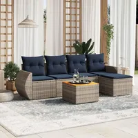 vidaXL Gartensofa-Set 6-tlg. grau