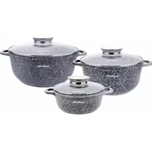 Klausberg Topf-Set 6-tlg. 3 x Kochtopf mit Marmorbeschichtung